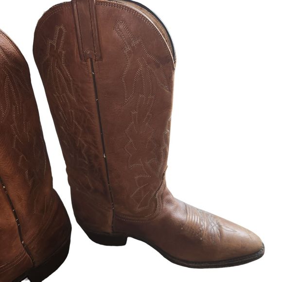 Dan Post‎ Genuine Leather Milwaukee Cowboy Boots Marlboro Brown Mens Size 11 D - Picture 7 of 10